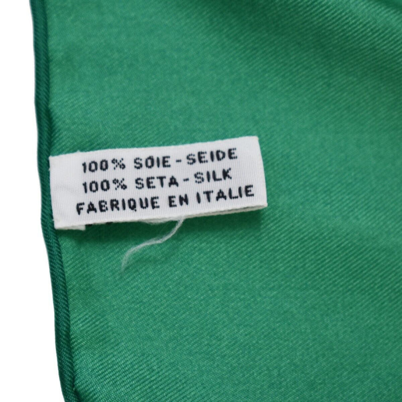 Hermes Logo Carre Scarf Silk Green Made