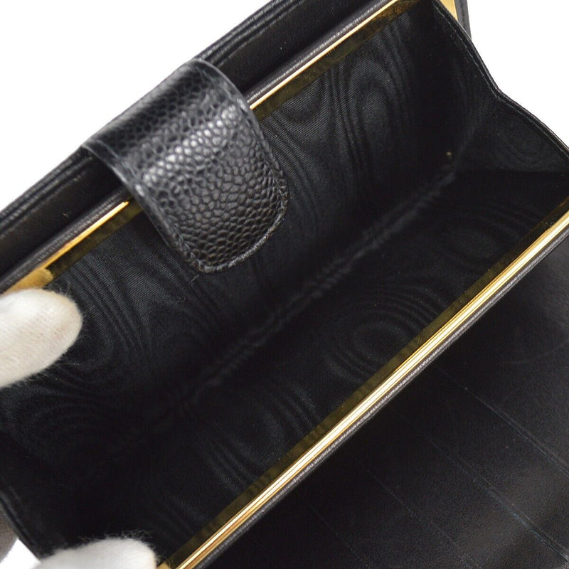 Chanel Black Caviar Long Wallet Purse