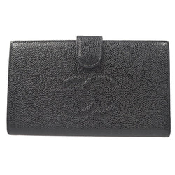 Chanel Long Bifold Wallet Purse Black