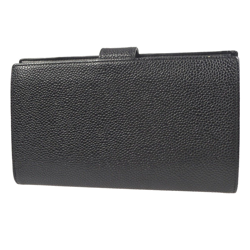 Chanel Long Bifold Wallet Purse Black