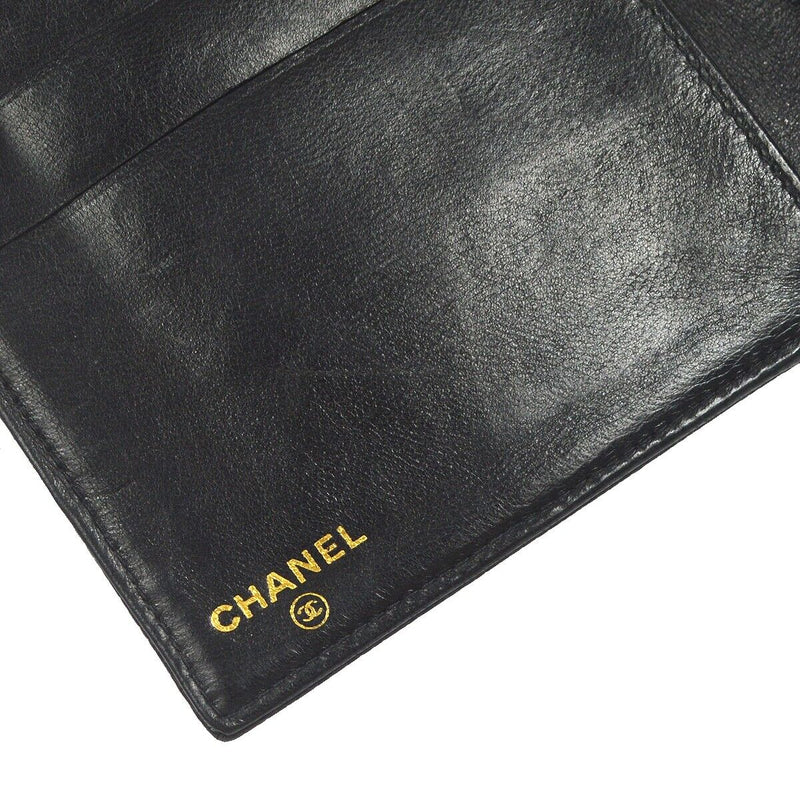 Chanel Long Bifold Wallet Purse Black