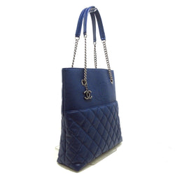 Chanel Matelasse Tote Bag Navy Caviar