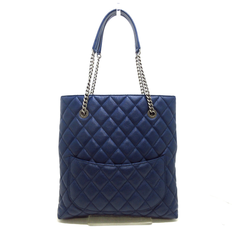 Chanel Matelasse Tote Bag Navy Caviar