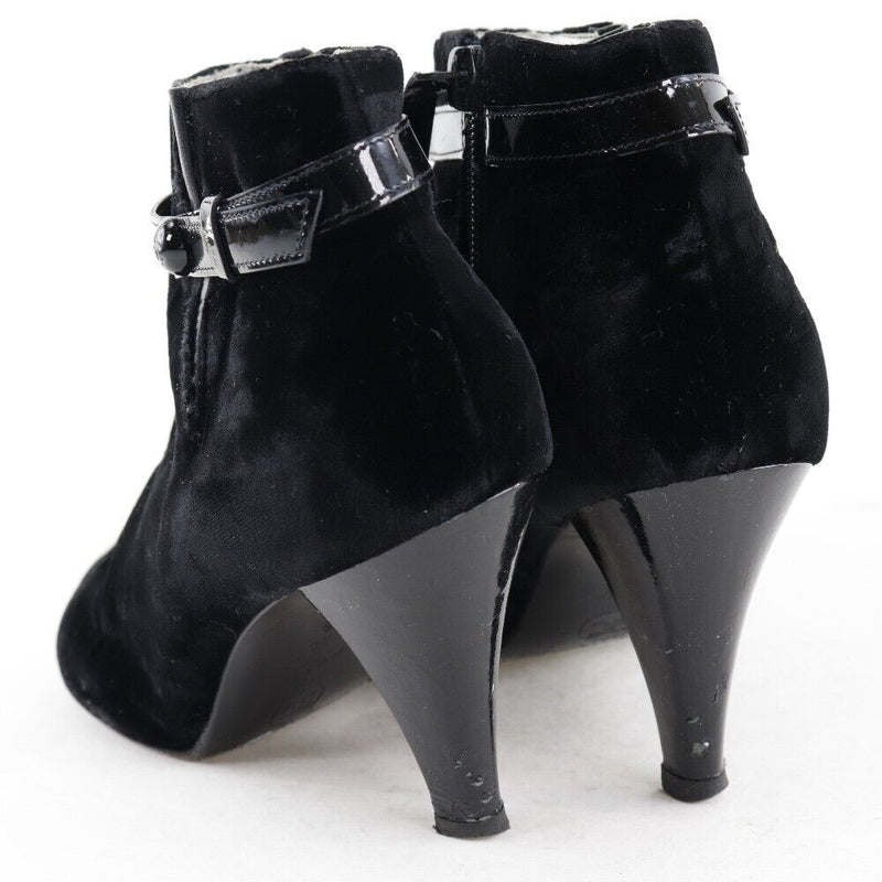 Chanel Boots Black Velvet Women