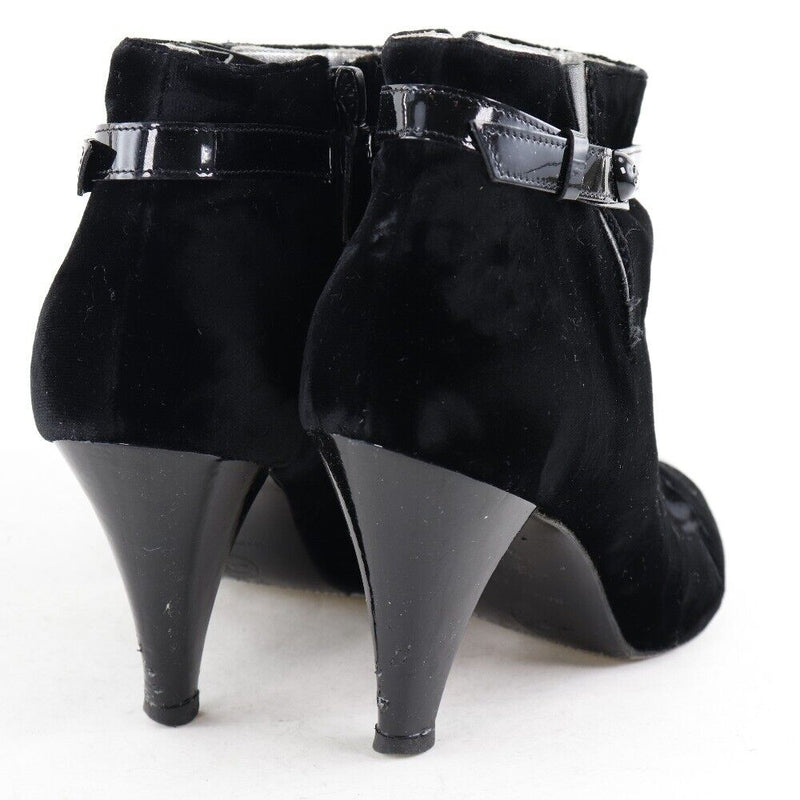 Chanel Boots Black Velvet Women