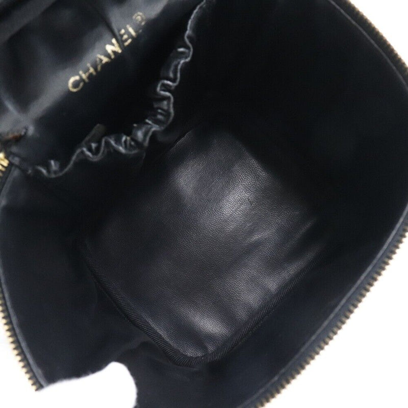 Chanel Vanity Handbag Black Calfskin