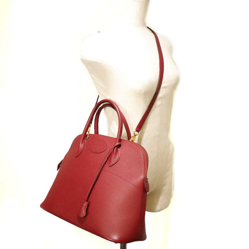 Hermes Bolide37 Handbag Red/Gold