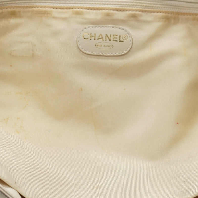 Chanel Cc Tote Bag White Leather