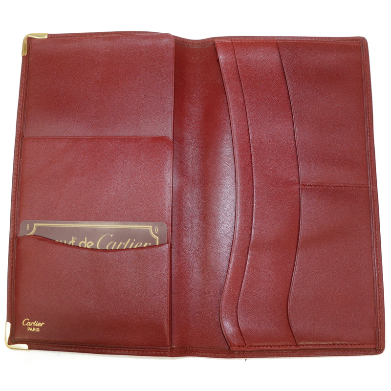Pre-loved authentic Cartier Long Wallet Bordeaux sale at jebwa