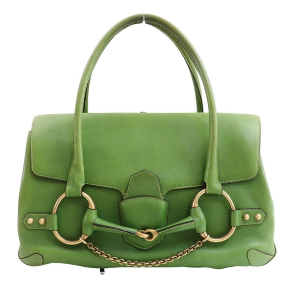 Gucci Tote Bag Green Leather