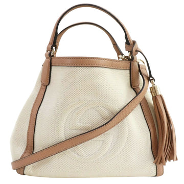 Gucci Soho Hand Bag Beige Canvas
