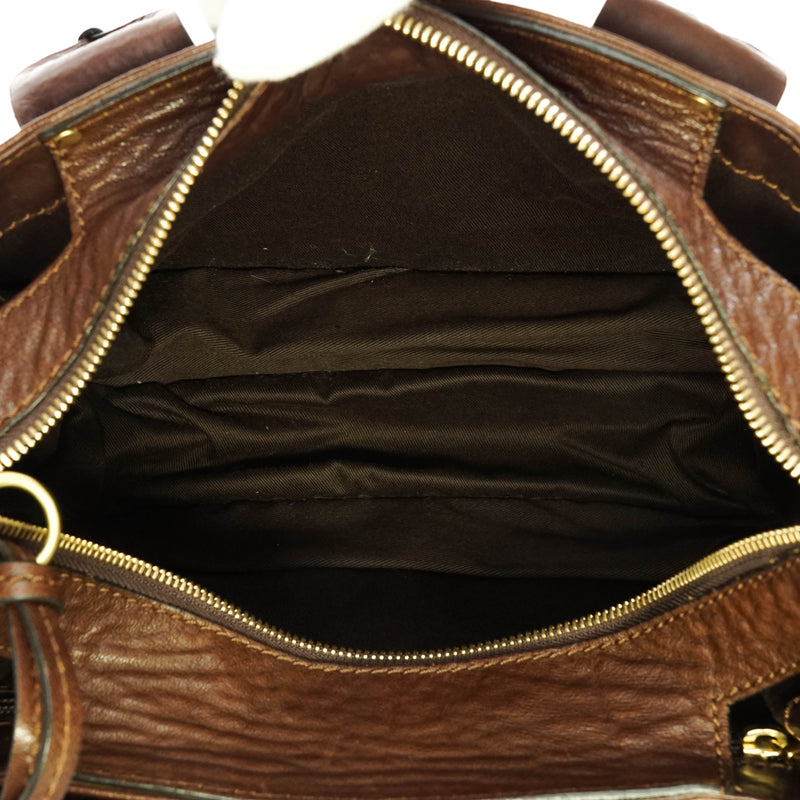 Chloe Hand Bag Leather Brown