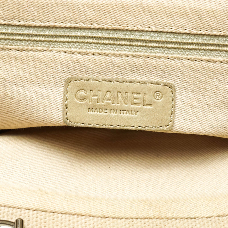 Chanel Shoulder Bag Beige Canvas