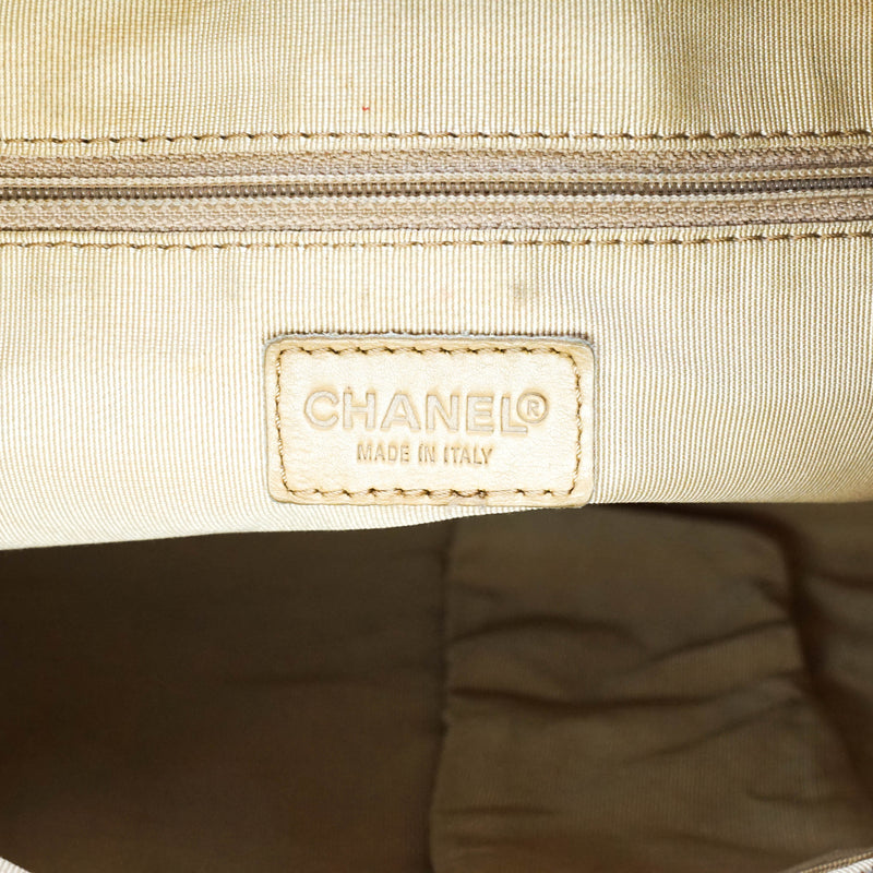 Chanel Tote Bag Leather Beige
