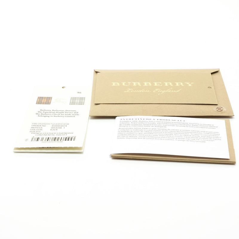 Burberry Long Wallet Black Leather