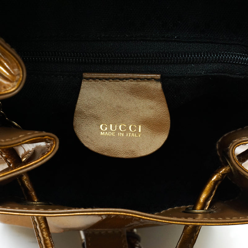 Gucci Bamboo Backpack Gold Enamel