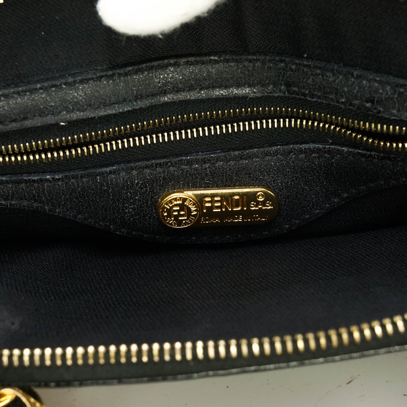 Fendi Shoulder Bag Black Enamel