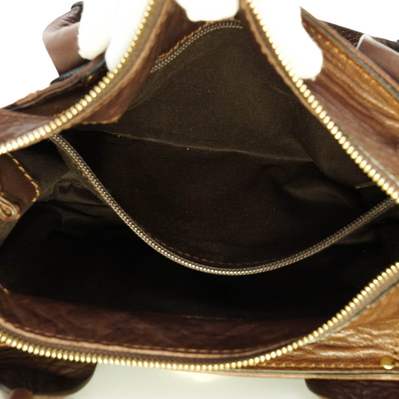 Chloe Hand Bag Leather Brown