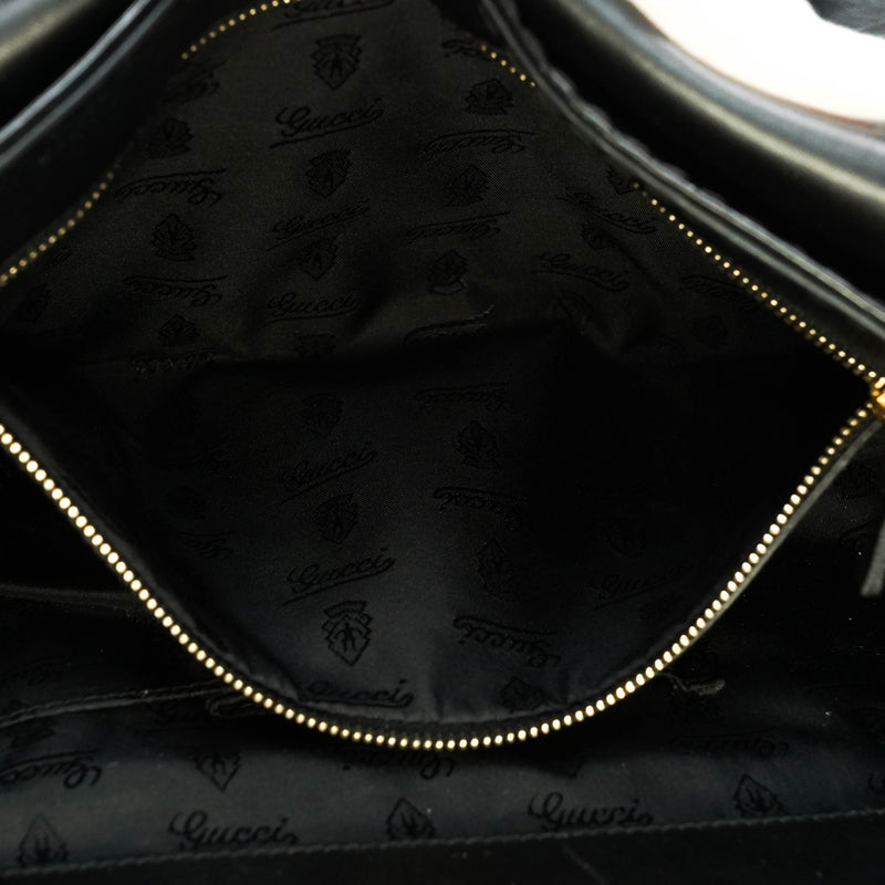 Gucci Hand Bag Black Enamel