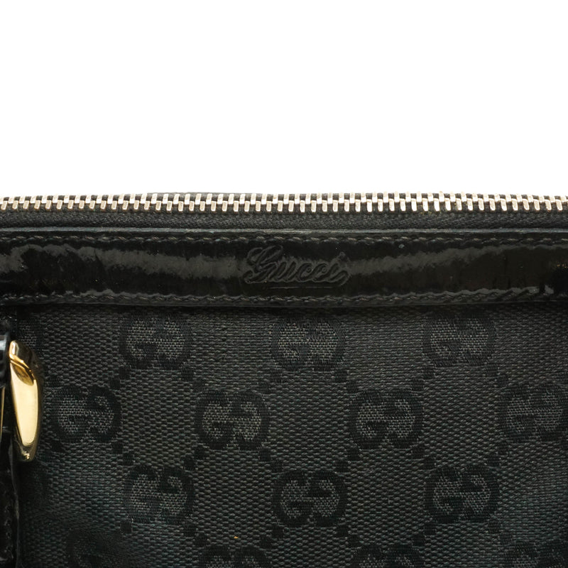 Gucci Gg Hand Bag Canvas Patent