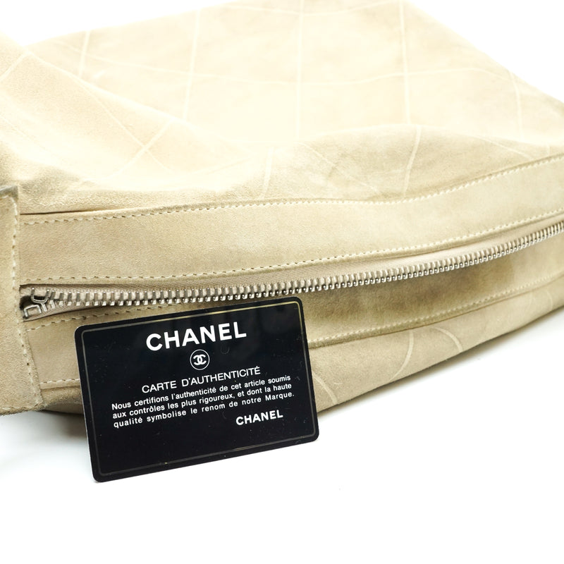Chanel Crossbody Bag Beige Suede