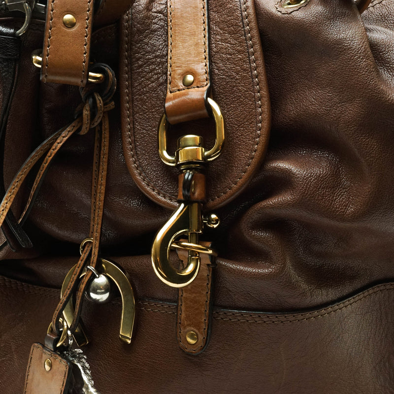 Pony-style calfskin bowling bag Louis Vuitton Brown in Pony-style