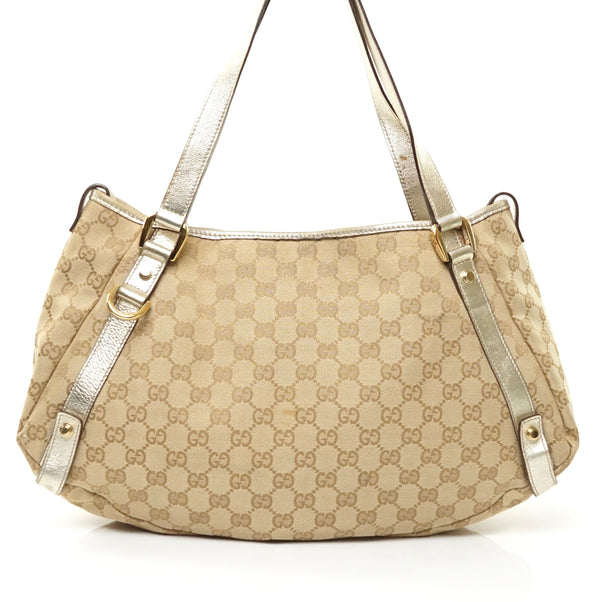 Pre-loved authentic Gucci Abbey Tote Bag Brown Canvas sale at jebwa