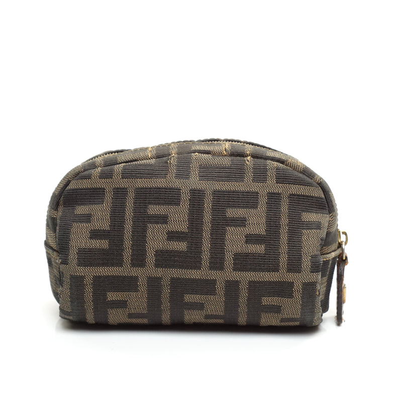 Pre-loved authentic Fendi Cosmetic Bag Brown Zucca sale at jebwa.