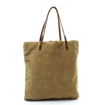 Fendi Tote Bag Beige Corduroy