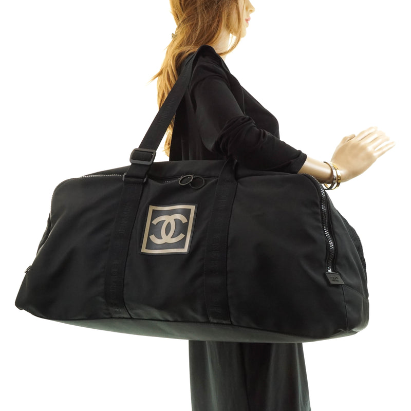 chanel travel ligne duffel bag Chanel Sports Travel Boston Bag