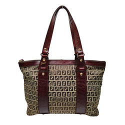 Fendi Hand Bag Brown Canvas