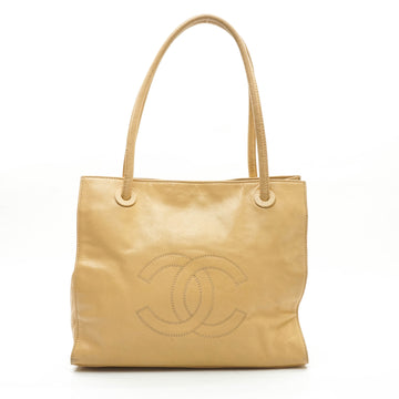 Chanel Cc Logo Tote Bag Beige Lamb