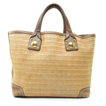 Gucci Tote Bag Straw Light Brown
