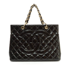 Chanel Hand Bag Enamel Black