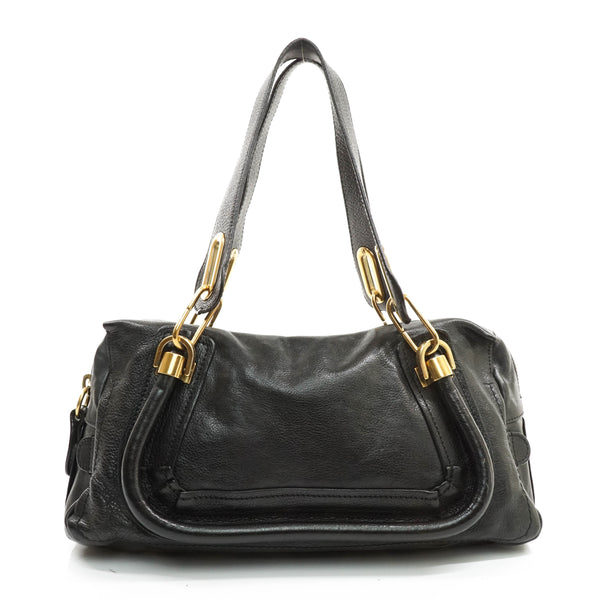 Chloe Shoulder Bag Black Leather