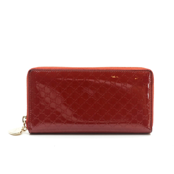 Gucci Sima Zippy Wallet Enamel Red
