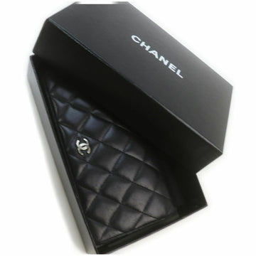 Chanel Long Wallet Black Lambskin