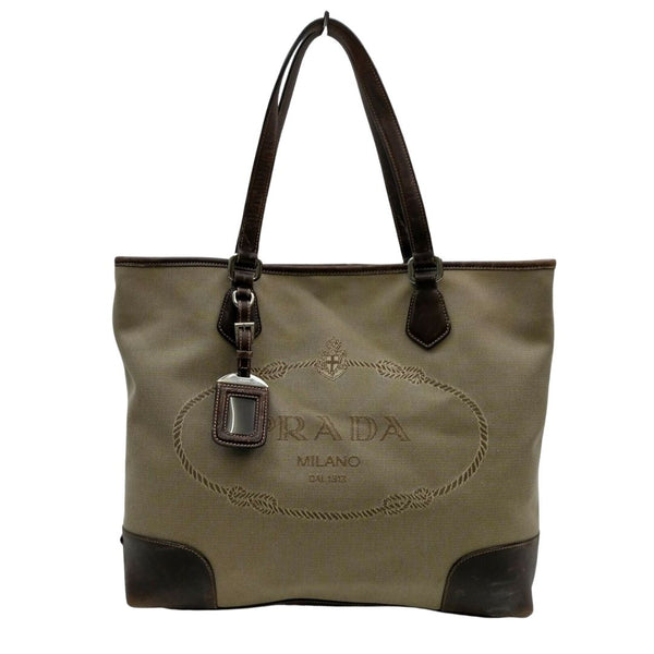 Prada Tote Bag Canvas Brown