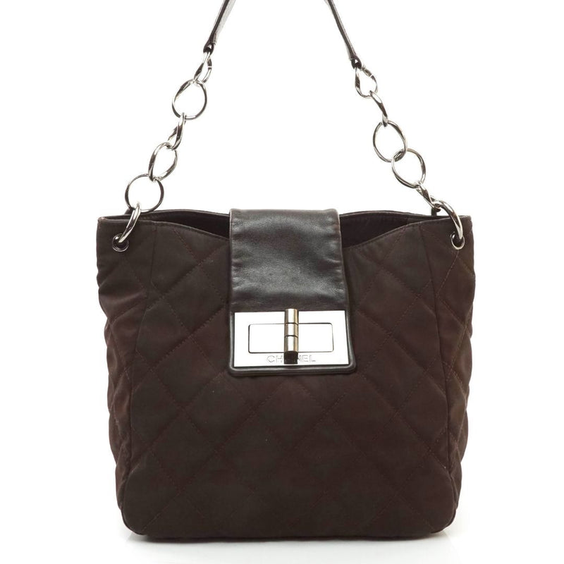 Chanel Hand Bag Brown Nylon