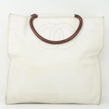 Chanel Cc Tote Bag White Leather
