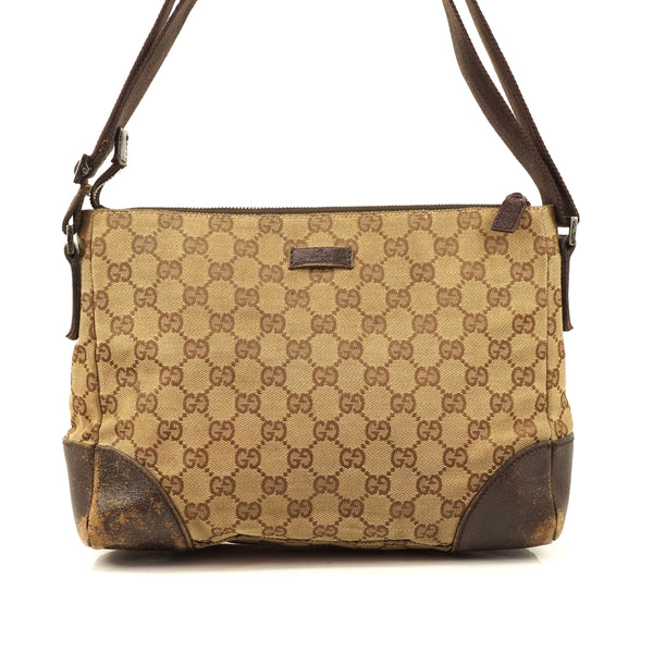 Gucci Gg Crossbody Bag Brown Canvas