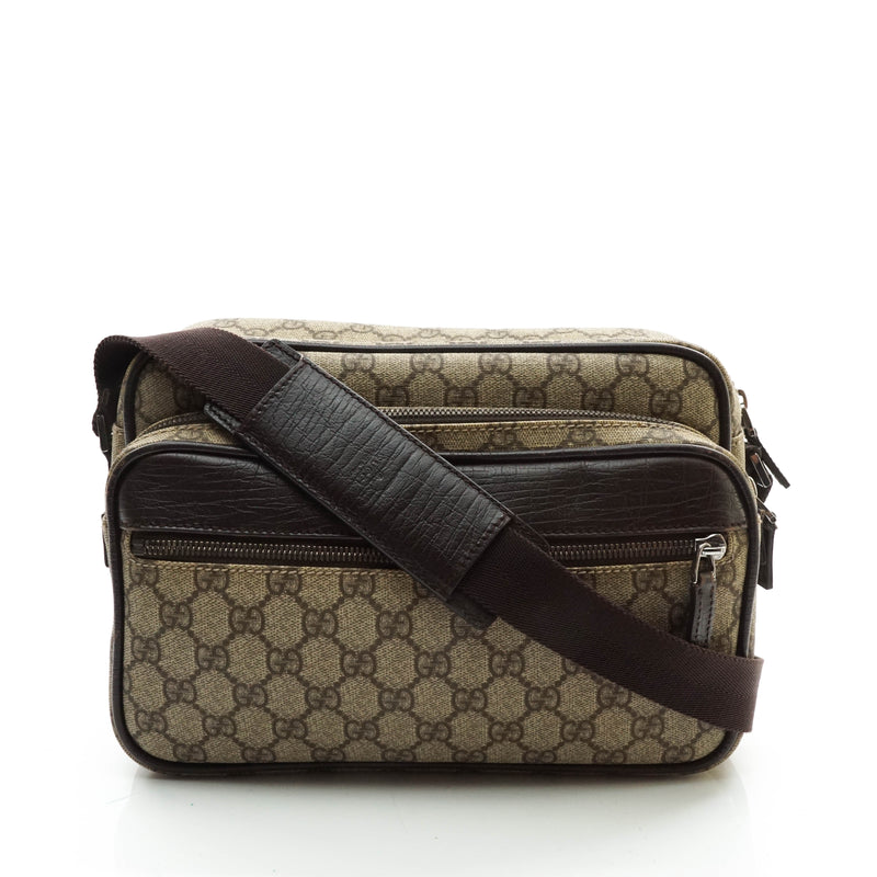 Gucci Gg Crossbody Bag Brown Coated