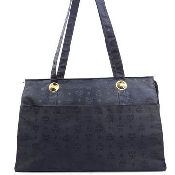 Mcm Tote Bag Blue Coated Canvas