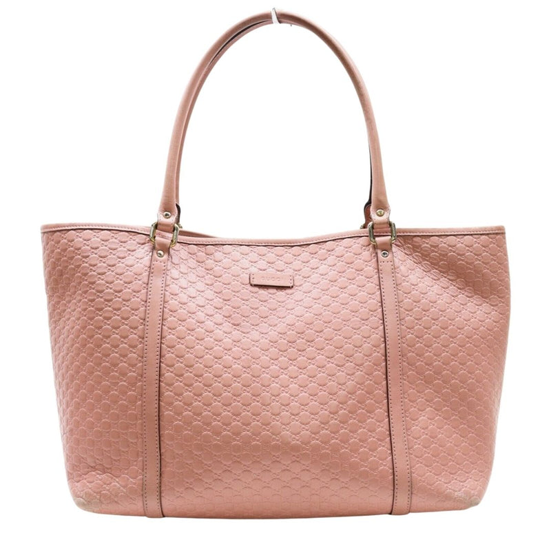 GUCCI Women's Pink GG Micro Leather Large Tote Bag-Authentic 100%