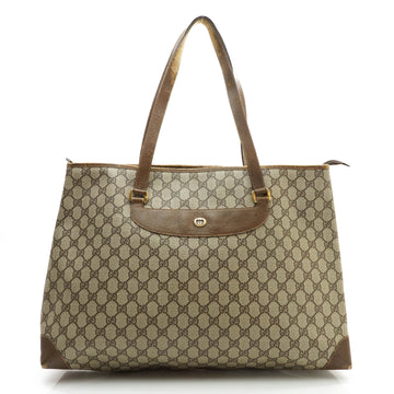Gucci Tote Bag Brown Coated Canvas