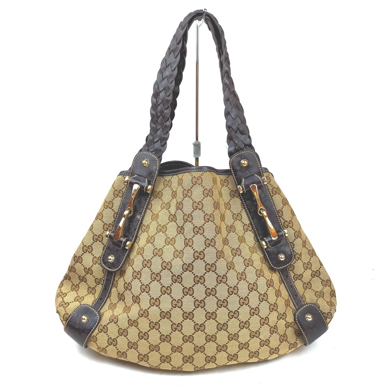 Gucci Shoulder Bag Canvas Beige