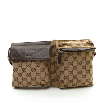 Gucci Waist Pouch Canvas Brown