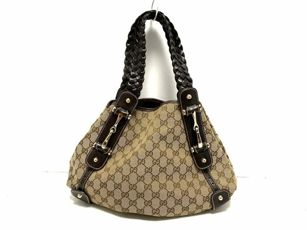 Pre-loved authentic Gucci Gg Horsebit Jacquard Leather sale at jebwa.