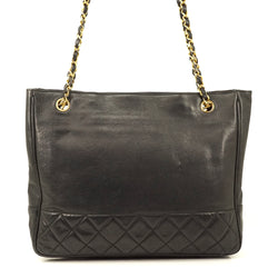 Chanel Shoulder Bag Black Leather