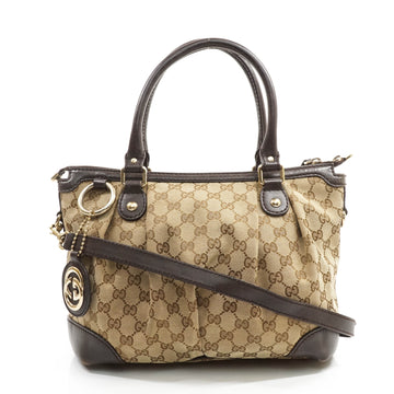 Gucci Hand Bag Canvas Brown